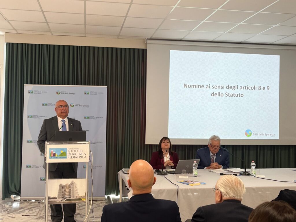 Marino Finozzi nuovo Presidente Città della Speranza